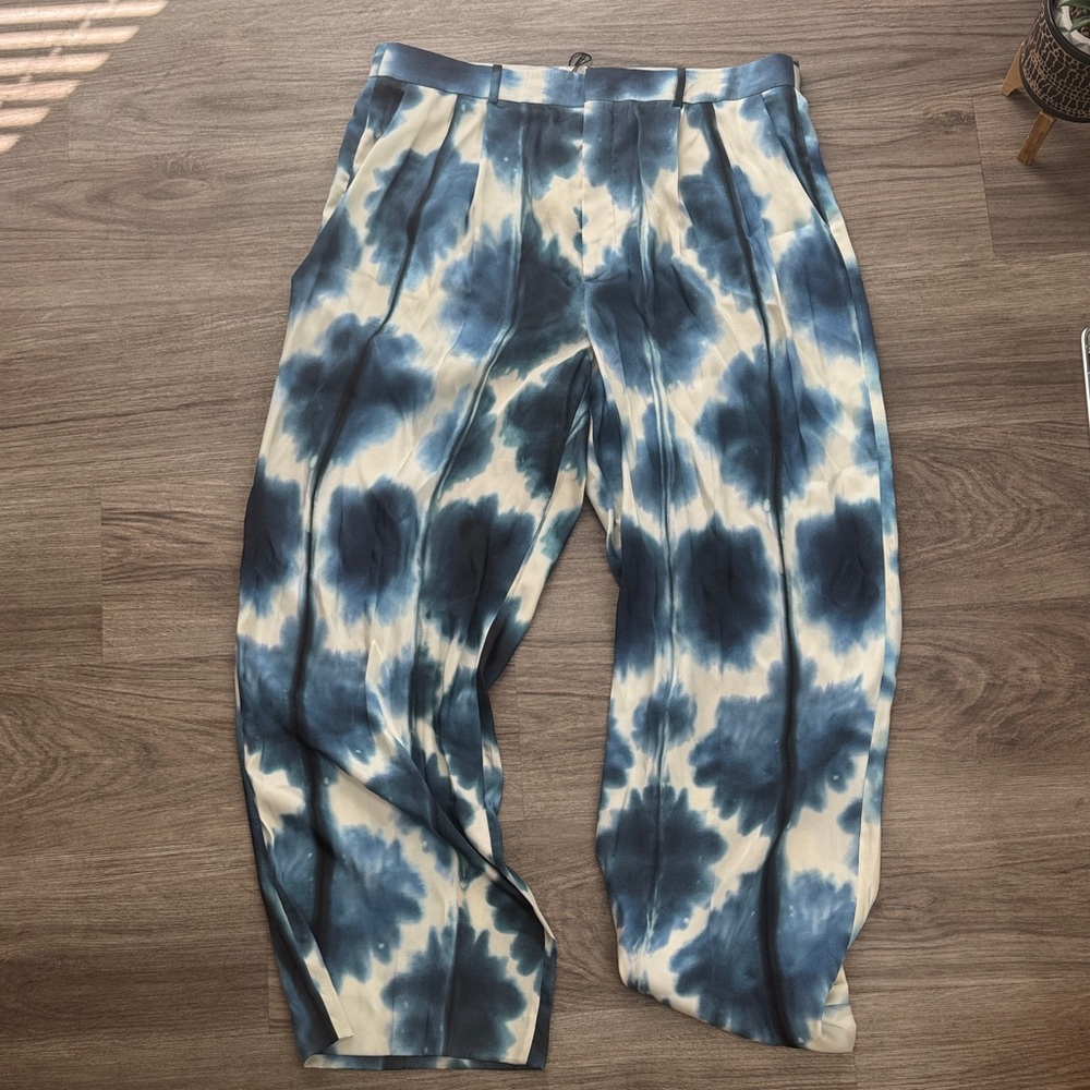 Zara Tie-Dye Satin Effect Trousers XXL